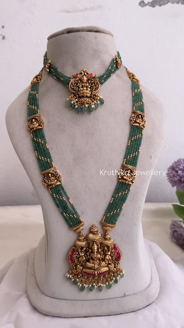 Beaded Temple Jewellery Sets From 'Kruthika Jewellery'