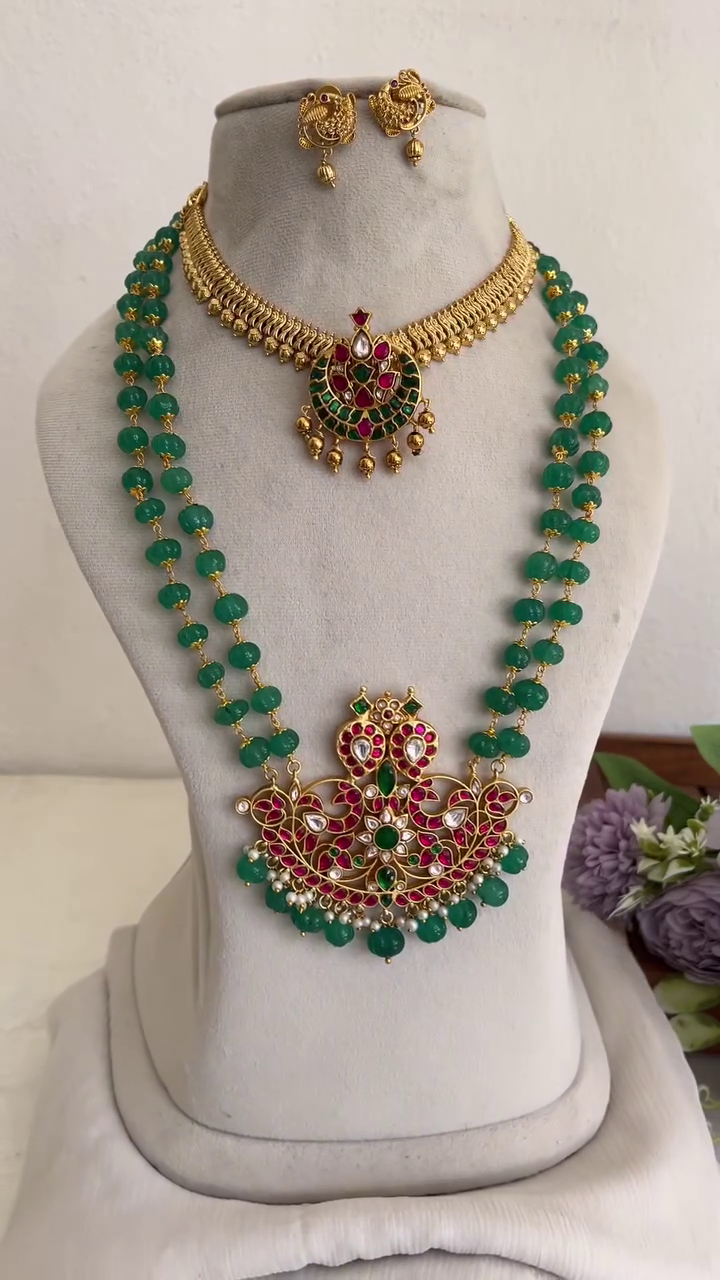 Beaded Temple Jewellery Sets From 'Kruthika Jewellery'
