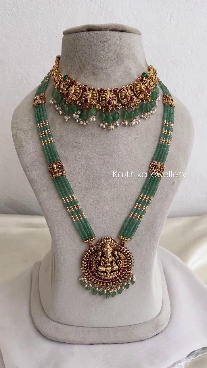 Beaded Temple Jewellery Sets From 'Kruthika Jewellery'