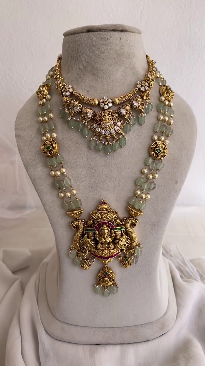 Beaded Temple Jewellery Sets From 'Kruthika Jewellery'