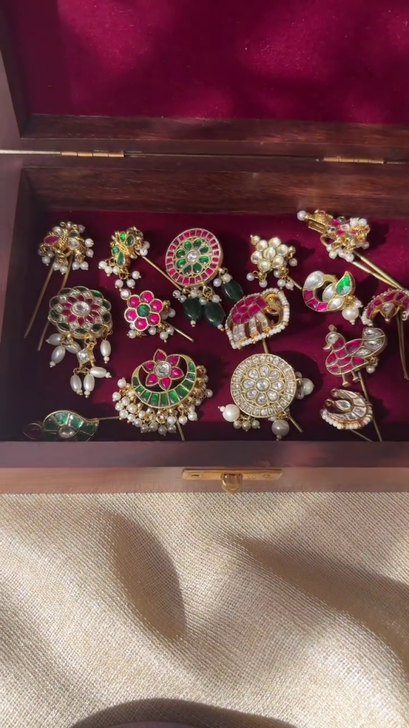 Beautiful Jadau Kundan Hair Pins Collection From 'Sreeni Accessories'