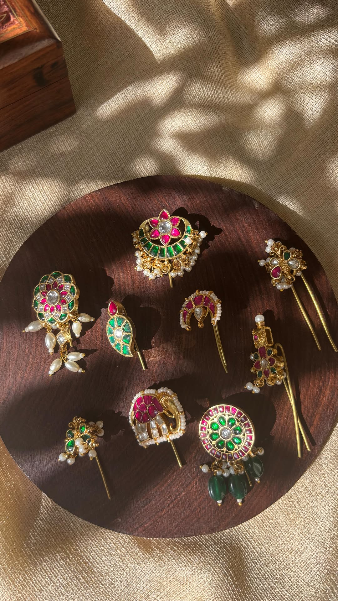 Beautiful Jadau Kundan Hair Pins Collection From 'Sreeni Accessories'