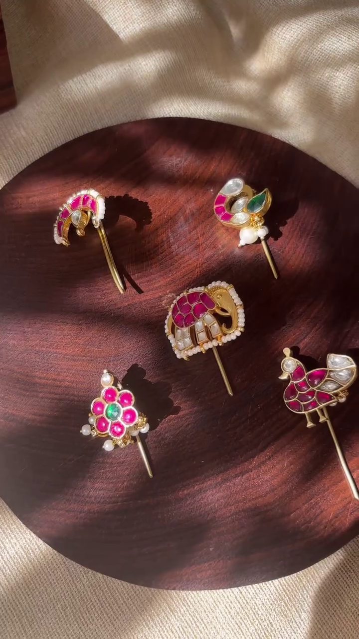 Beautiful Jadau Kundan Hair Pins Collection From 'Sreeni Accessories'