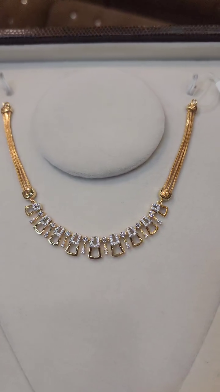 Diamond Studded Gold Necklace From 'JR Jewellers'