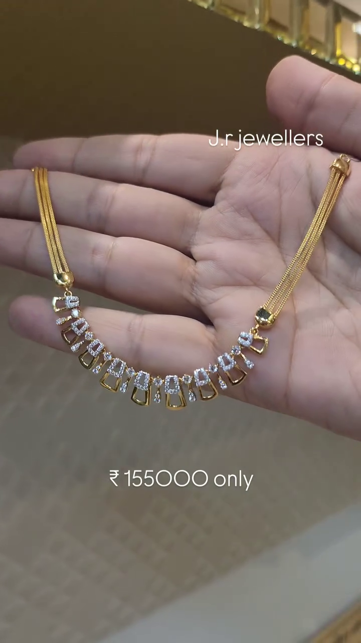 Diamond Studded Gold Necklace From 'JR Jewellers'