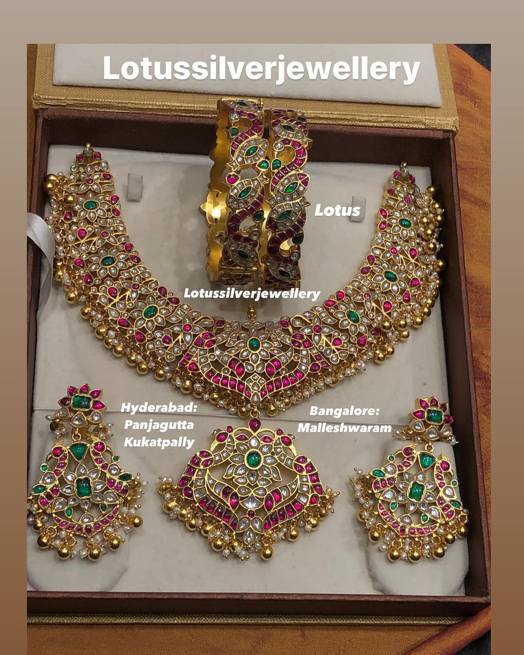Dual Peacock Design Pearl Drop Necklace From 'Antique Lotus'