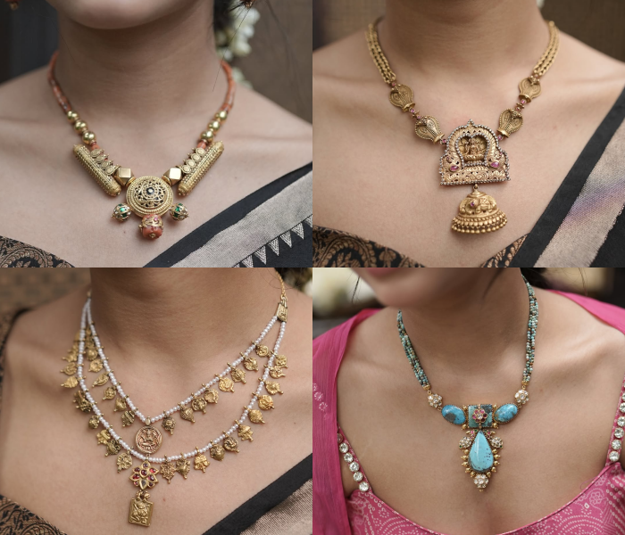 Gold Designer Necklace Sets From 'Arnav Jewellery'