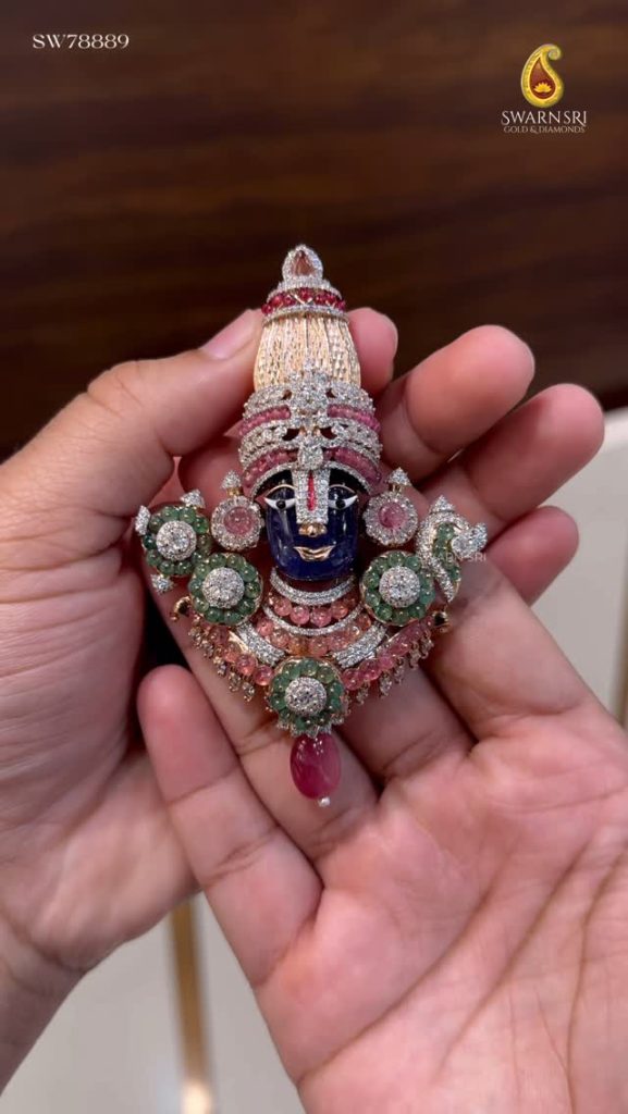 Gold Lord Balaji Pendant Necklace From 'Swarna Sri Gold'