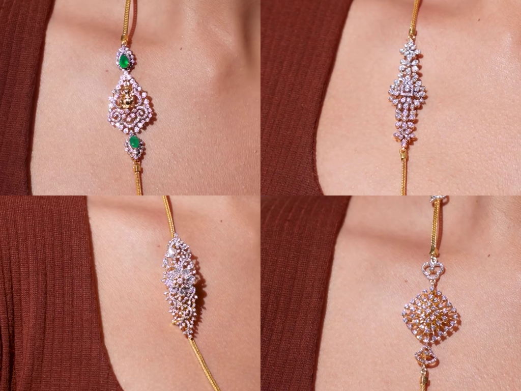 Gold Plated AD Stones Mugappu Chains From 'Bcos Its Silver'