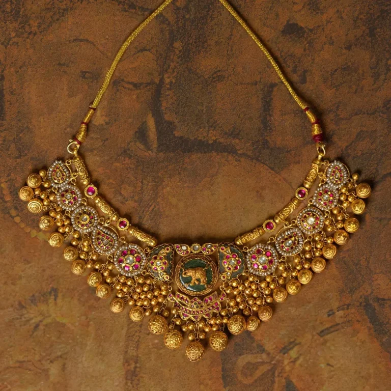 Gold Plated Bridal Antique Necklace From 'Haridarshan Silver'
