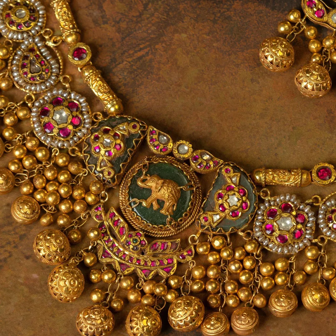 Gold Plated Bridal Antique Necklace From 'Haridarshan Silver'