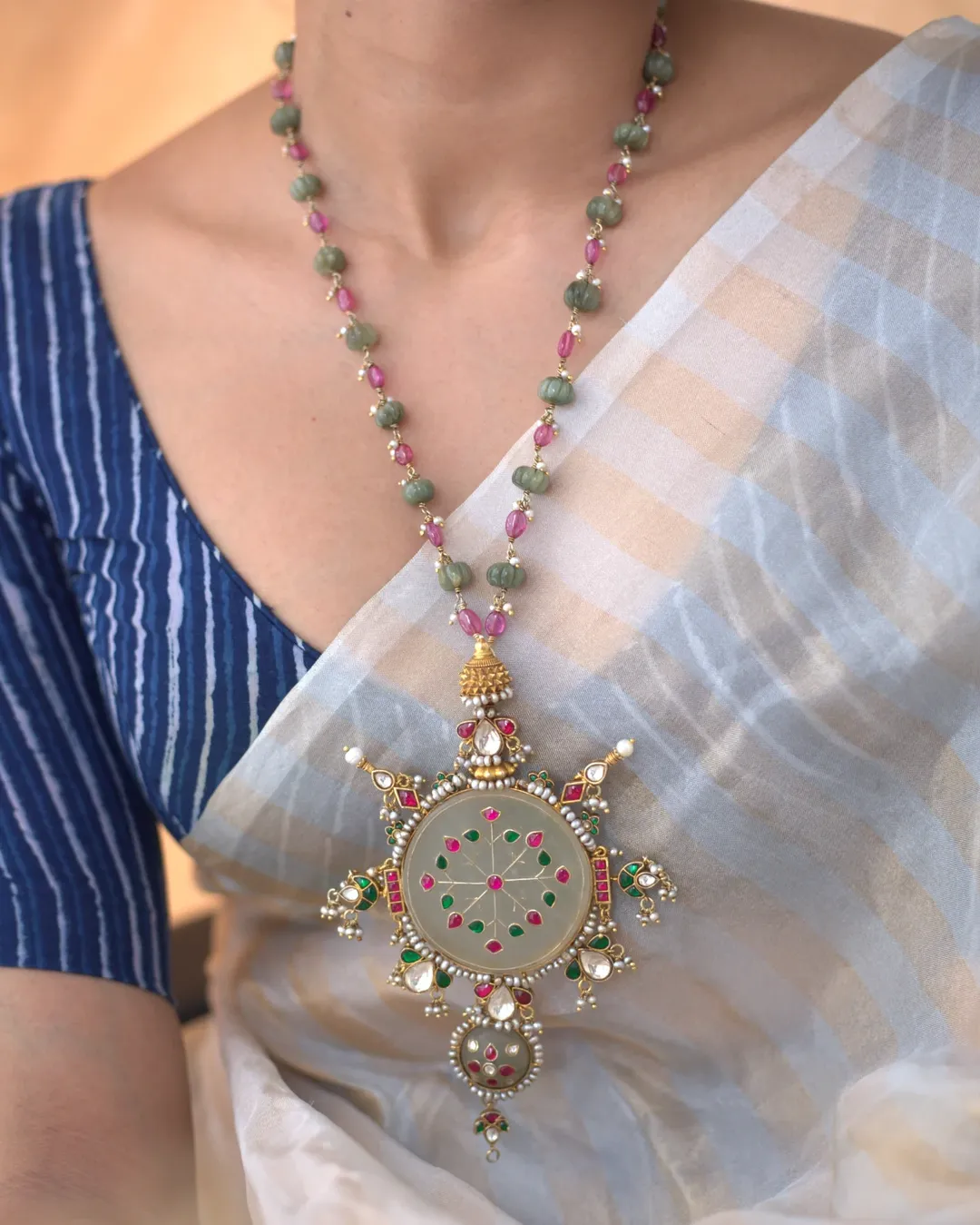 Gold Plated Pearl Long Necklace Collections From 'Prade Jewels'