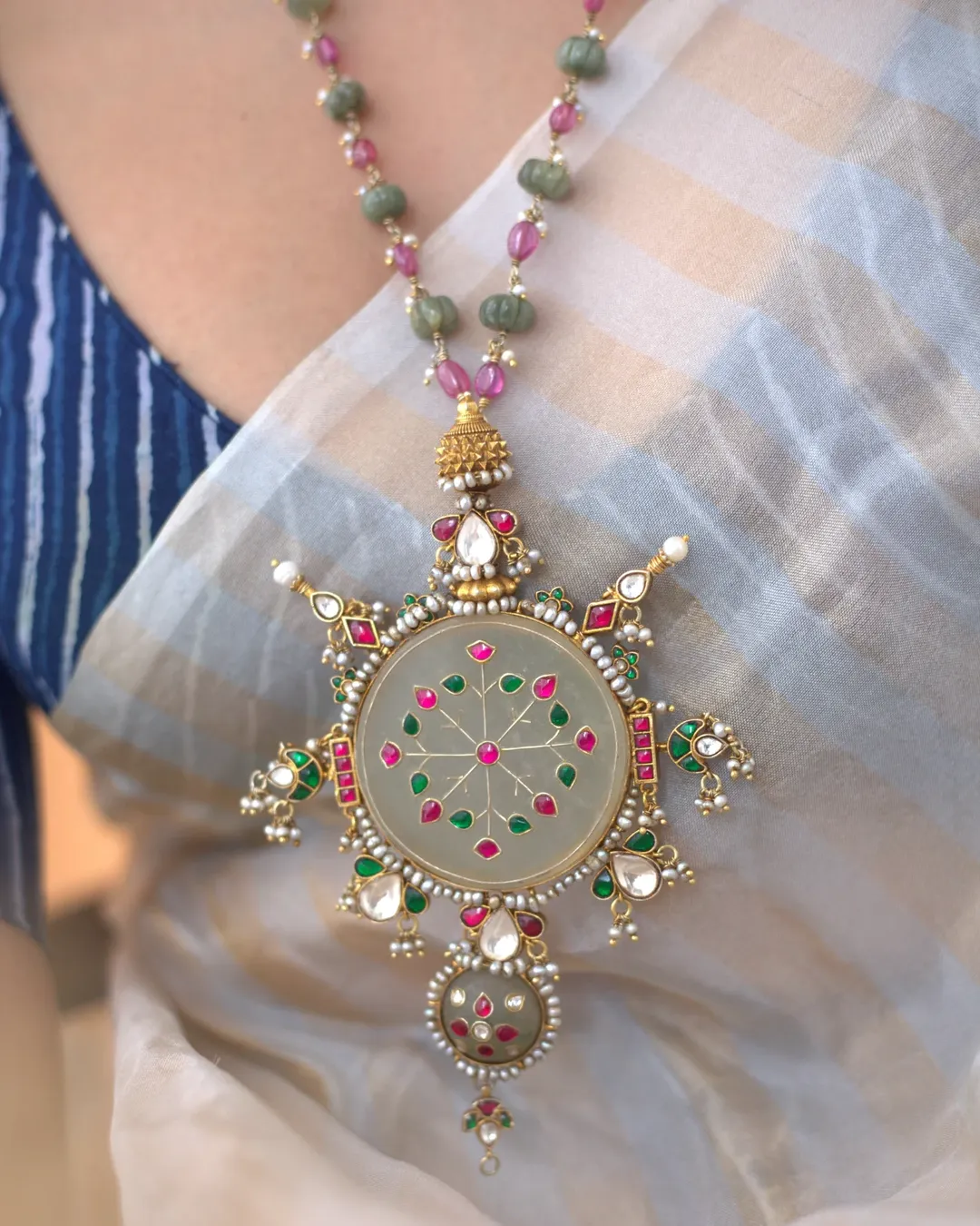 Gold Plated Pearl Long Necklace Collections From 'Prade Jewels'