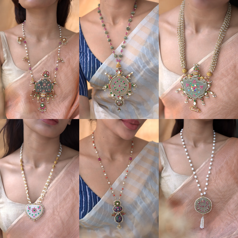 Gold Plated Pearl Long Necklace Collections From 'Prade Jewels'
