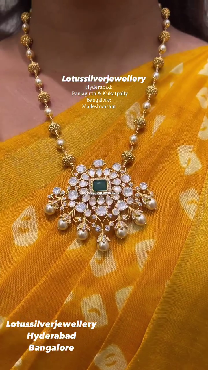 Gold Plated Pearl and Gold Bead Neckset From 'Antique Lotus'