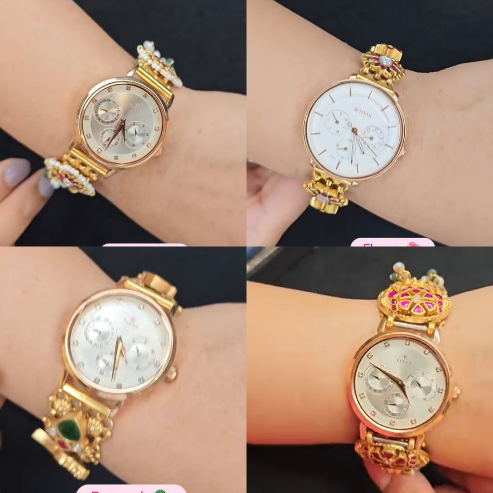 Gold Plated Silver Kundan Studded Watches From 'Eta Jewels'