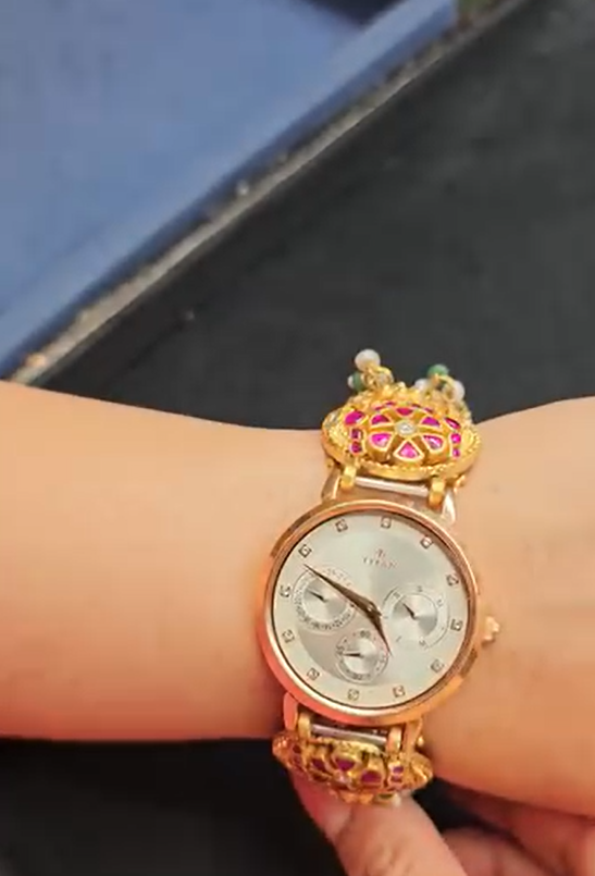 Gold Plated Silver Kundan Studded Watches From 'Eta Jewels'