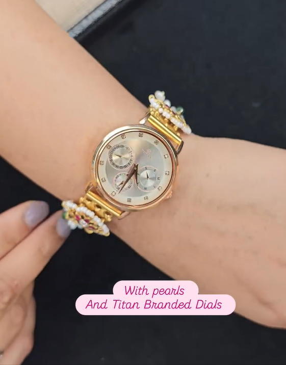 Gold Plated Silver Kundan Studded Watches From 'Eta Jewels'