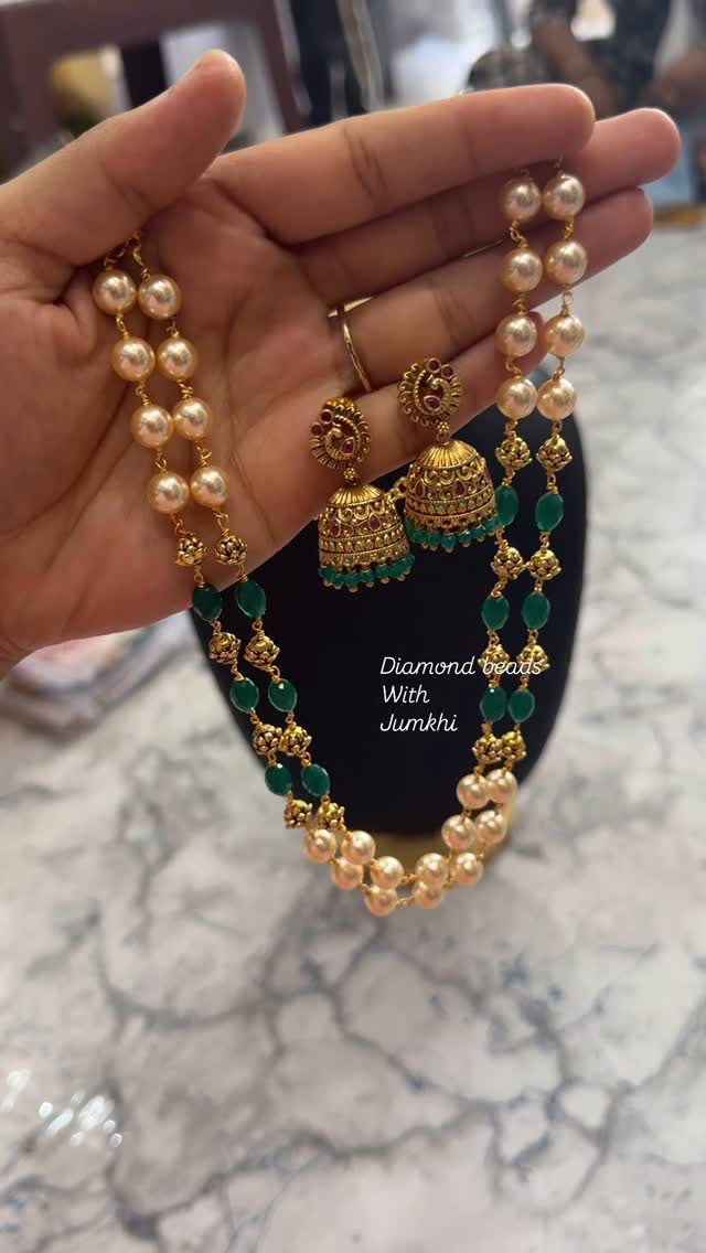 Layered Pearl and Beaded Necklace From 'SKJ Sri Krishna Jewellers'