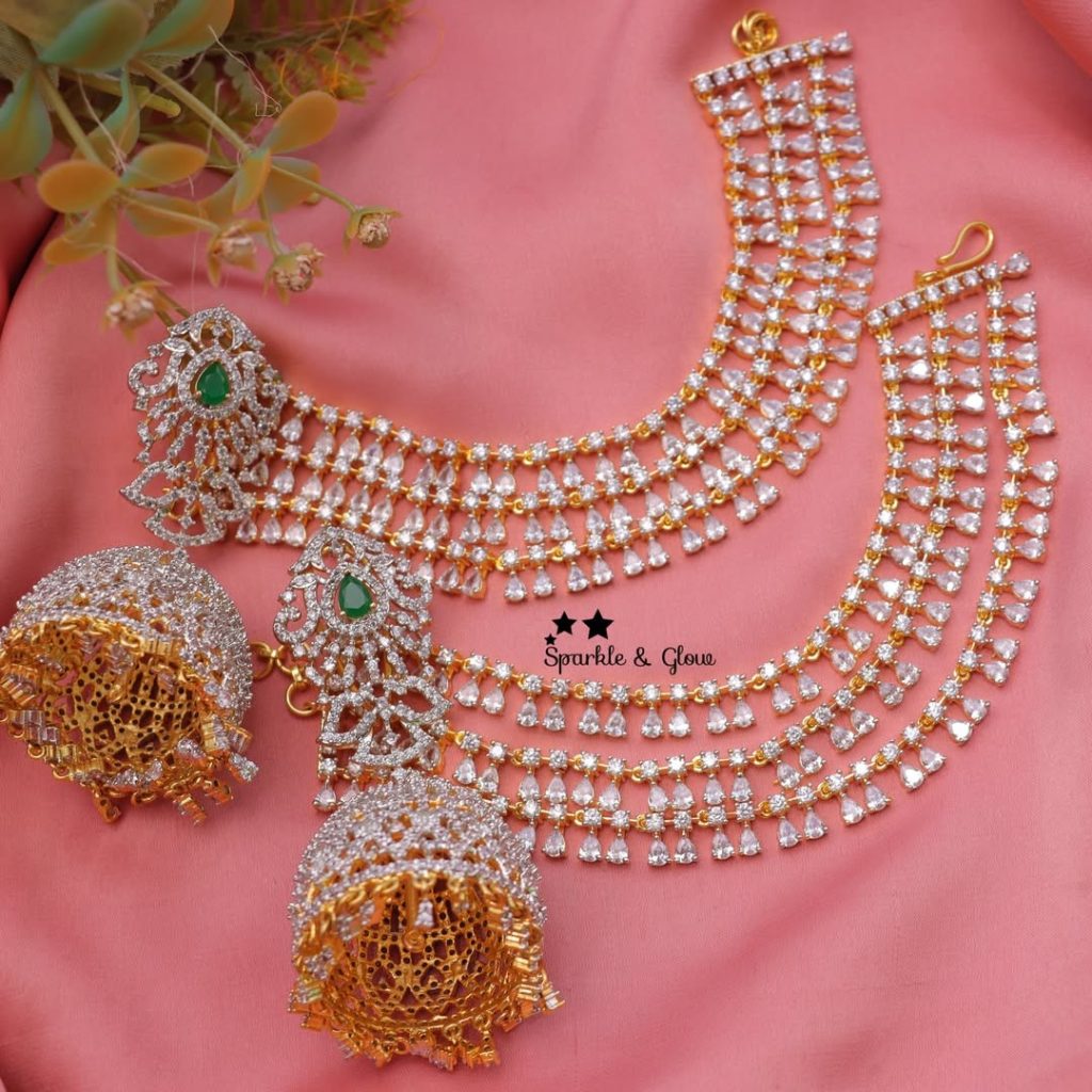 Stunning Jhumkas and Ear Chains Collection From 'Sparkles By Archana'
