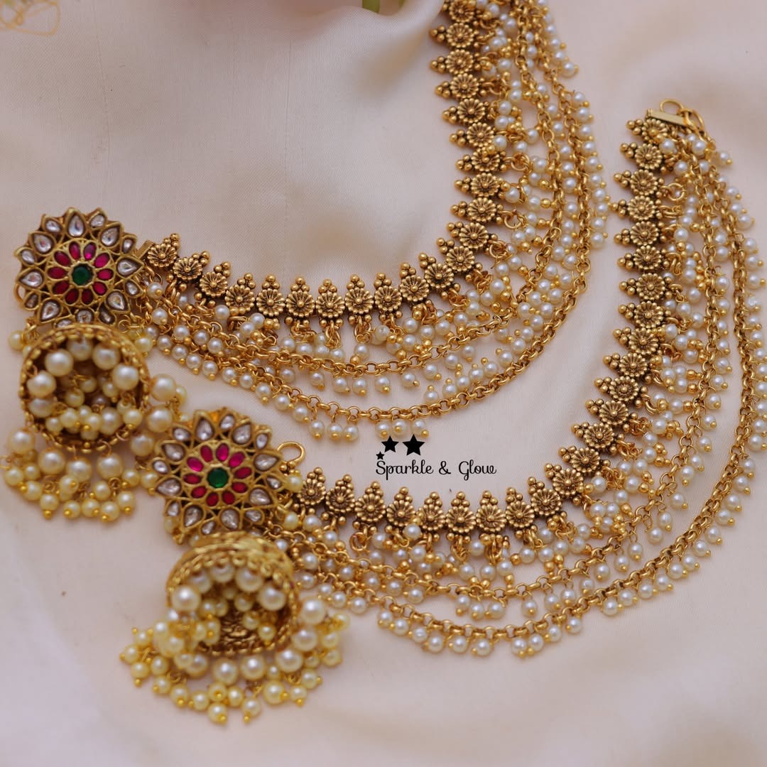 Stunning Jhumkas and Ear Chains Collection From 'Sparkles By Archana'