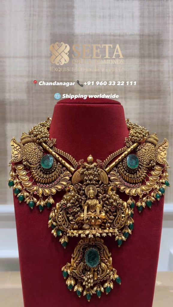 Traditional Lakshmi Pendant Bridal Necklace From 'Seeta Gold & Diamonds'