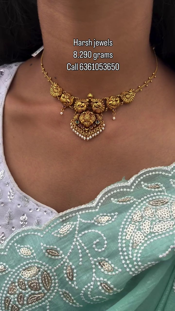 Traditional Peacock Gold Choker From 'Harsh Jewels’