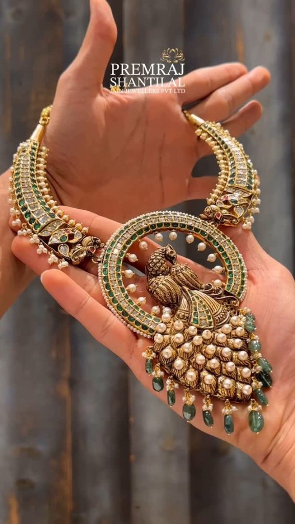 Peacock Kundan Kanti Necklace From 'Premraj Shantilal Jain Jewellers'