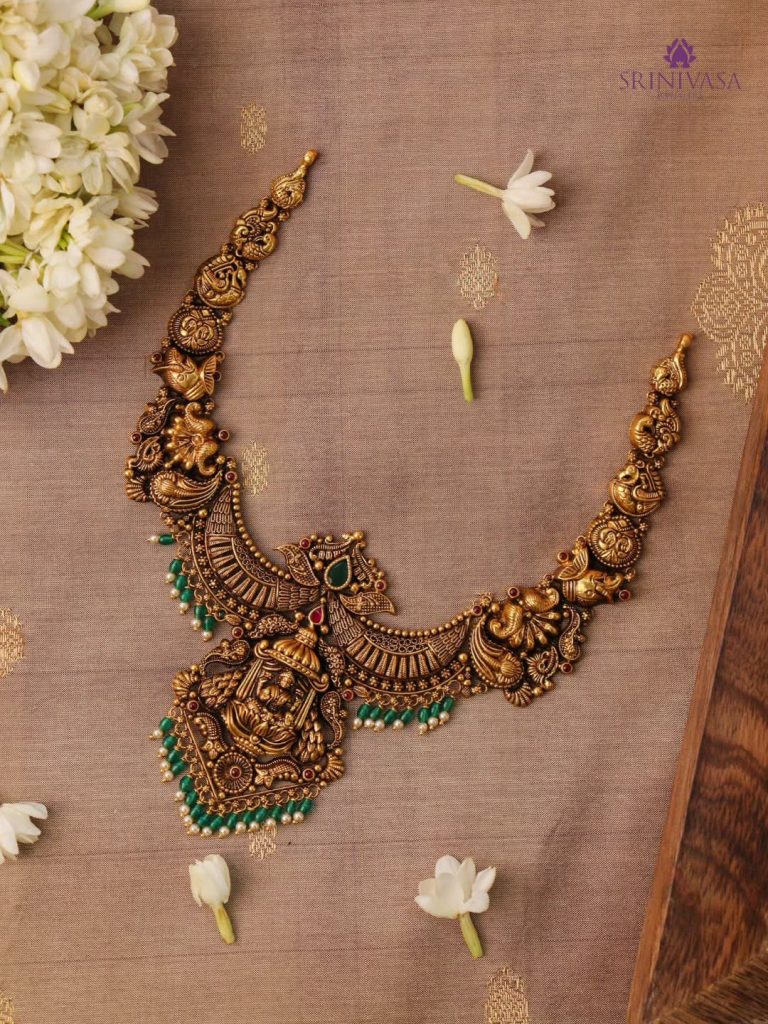 Antique Lakshmi and Peacock Necklace From 'Srinivasa Jewellers'