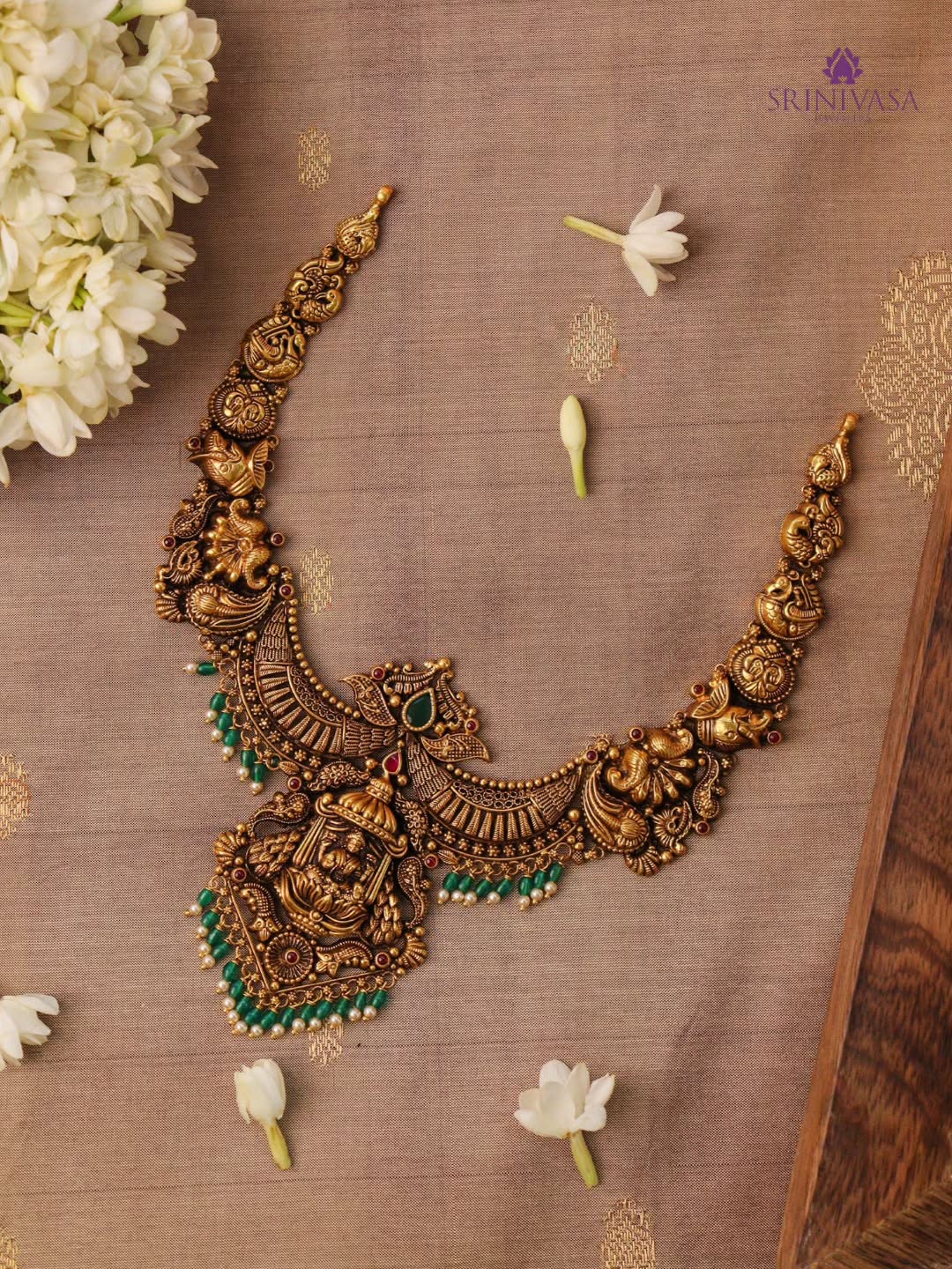 Antique Lakshmi and Peacock Necklace From 'Srinivasa Jewellers'