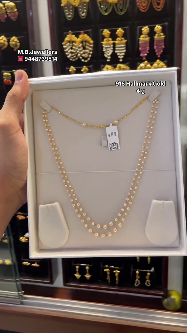 Beautiful Two Layers Pearl Gold Necklace From 'MB Jewellers'
