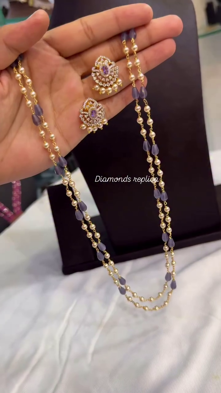 Two Layers Pearl Haram From 'SKJ Sri Krishna Jewellers'