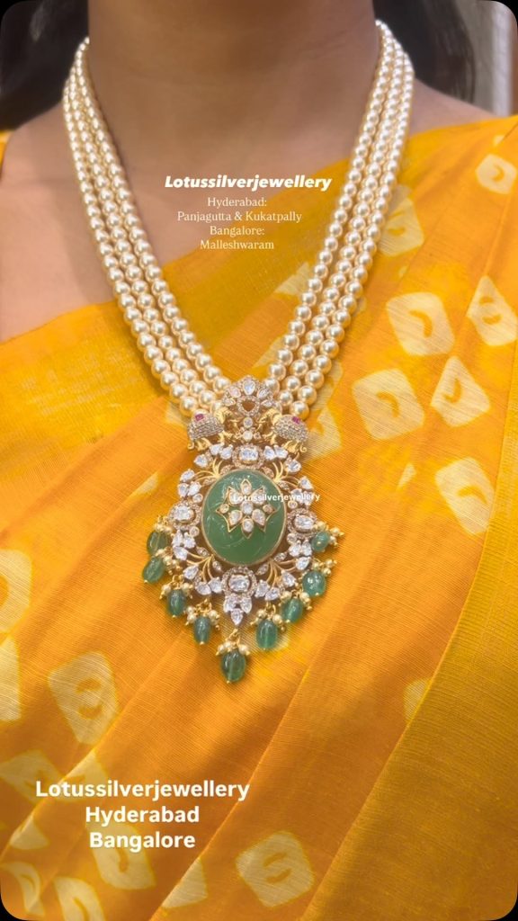 Gold Plated Silver Pearl Necklace From 'Antique Lotus'
