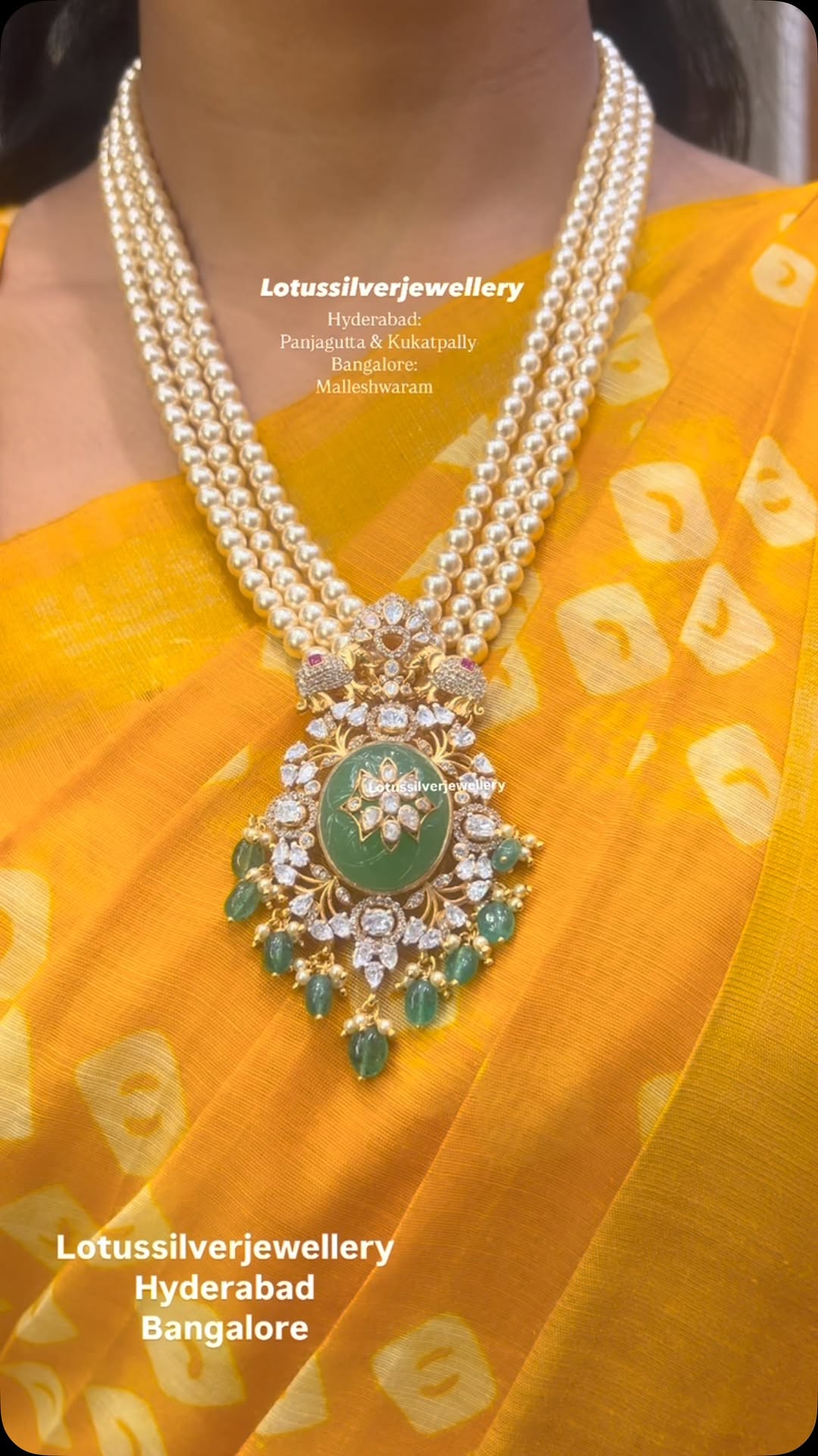 Gold Plated Silver Pearl Necklace From 'Antique Lotus'
