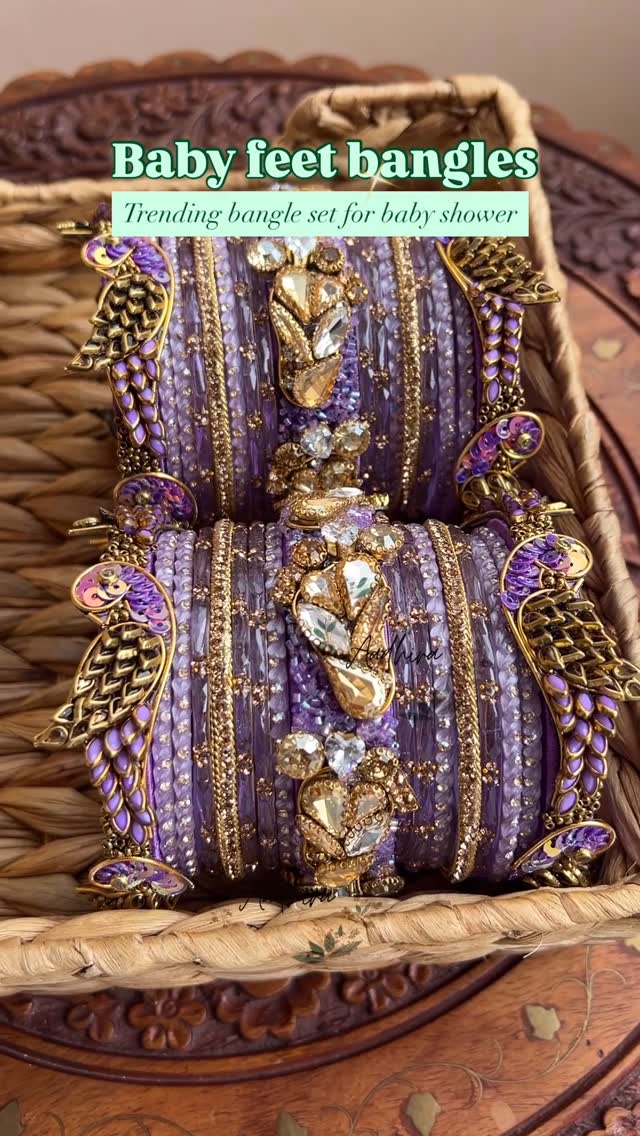 Peacock Design Purple Glass Bangles From ‘Aadhira’