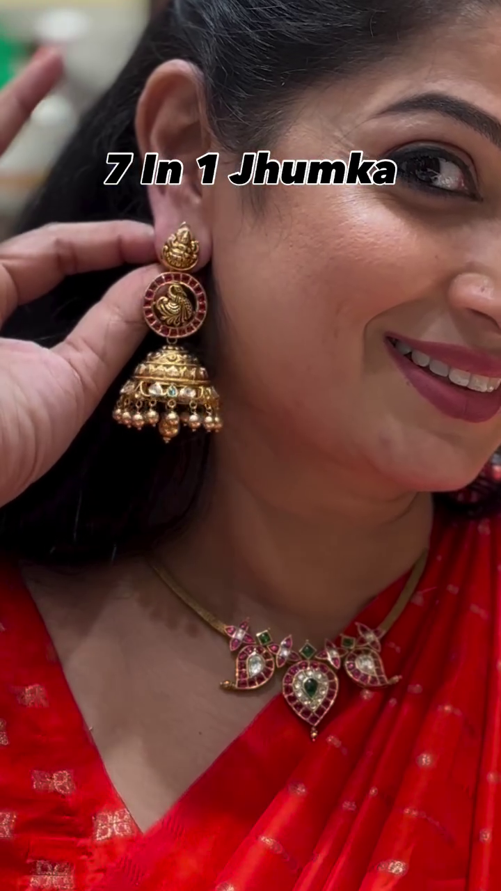 7 in 1 Gold Jhumkas From 'Mukunda Jewellers'