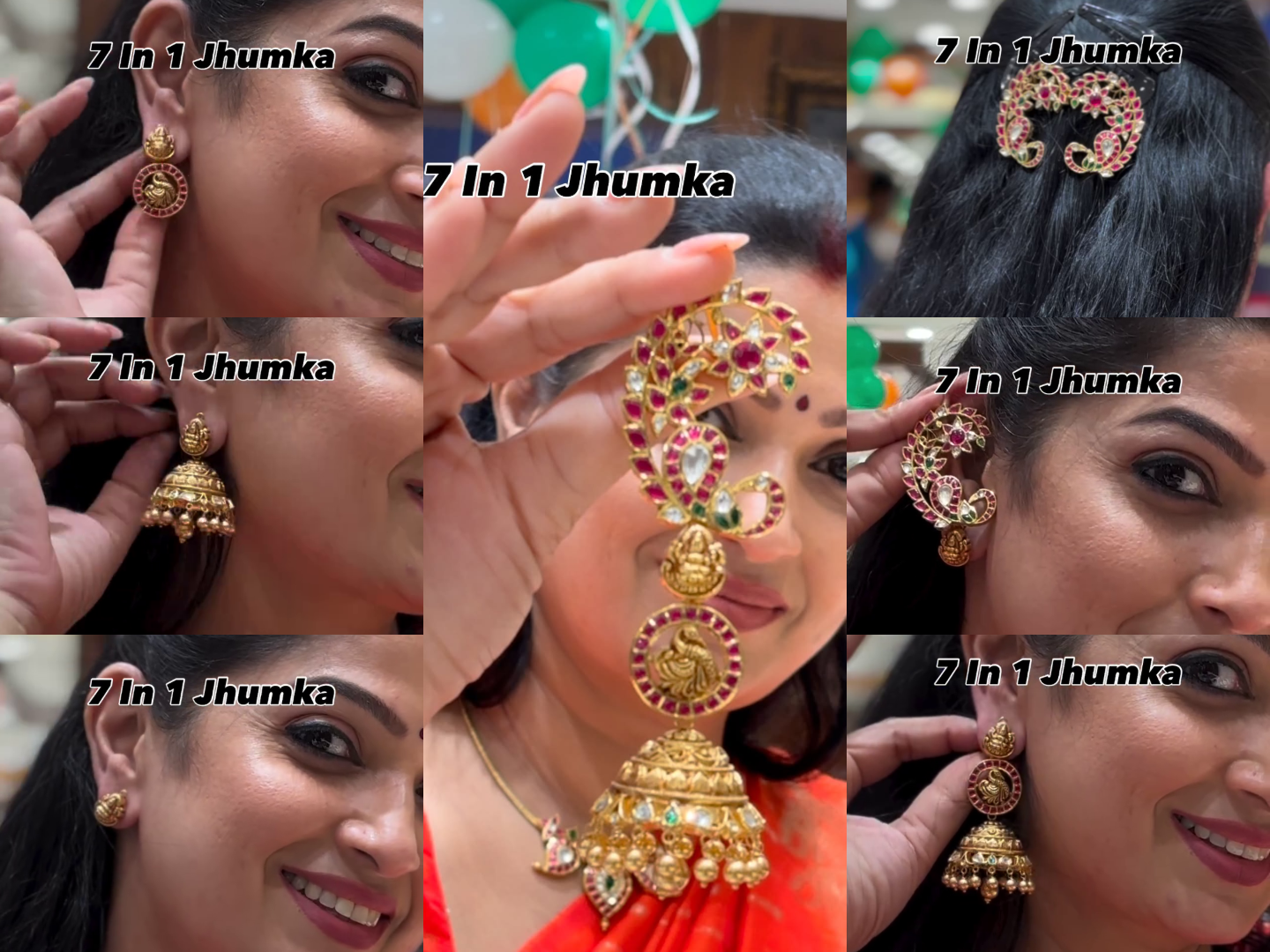 7 in 1 Gold Jhumkas From 'Mukunda Jewellers'