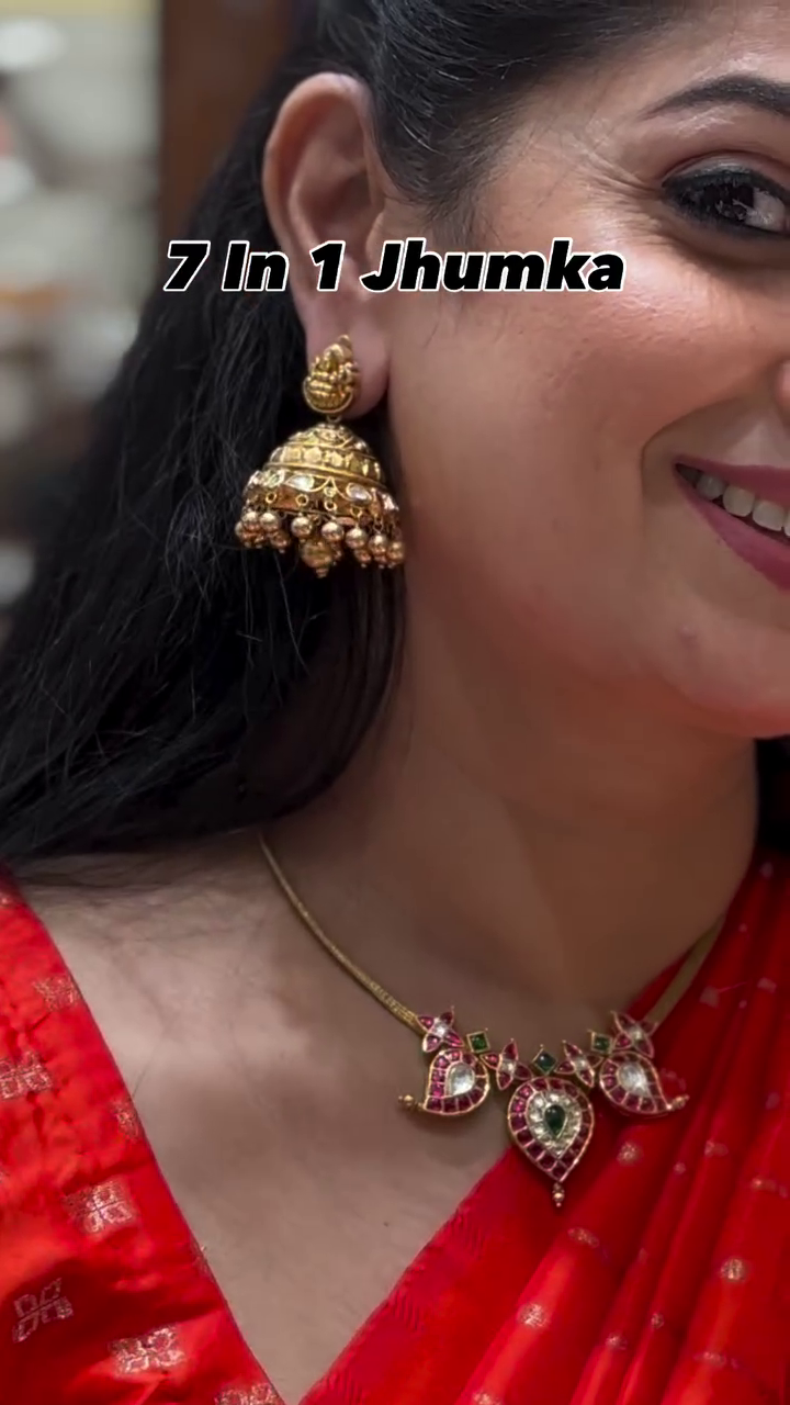 7 in 1 Gold Jhumkas From 'Mukunda Jewellers'