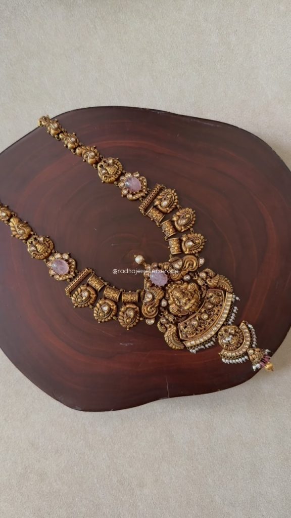 Antique Lakshmi Gold Haram From 'Radha Jewellers'