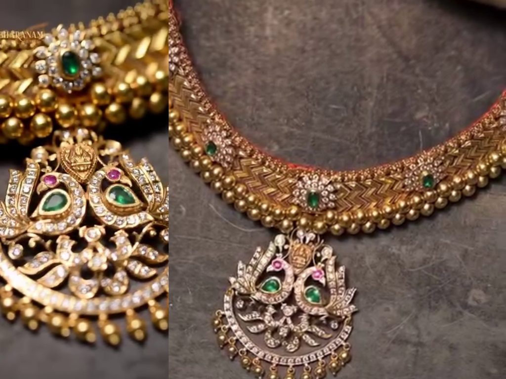 Antique Temple Gold Choker From 'Aabharanam Jewellers'