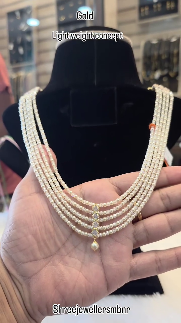 Beautiful Gold Pearl Necklace From 'Shree Jewellers '
