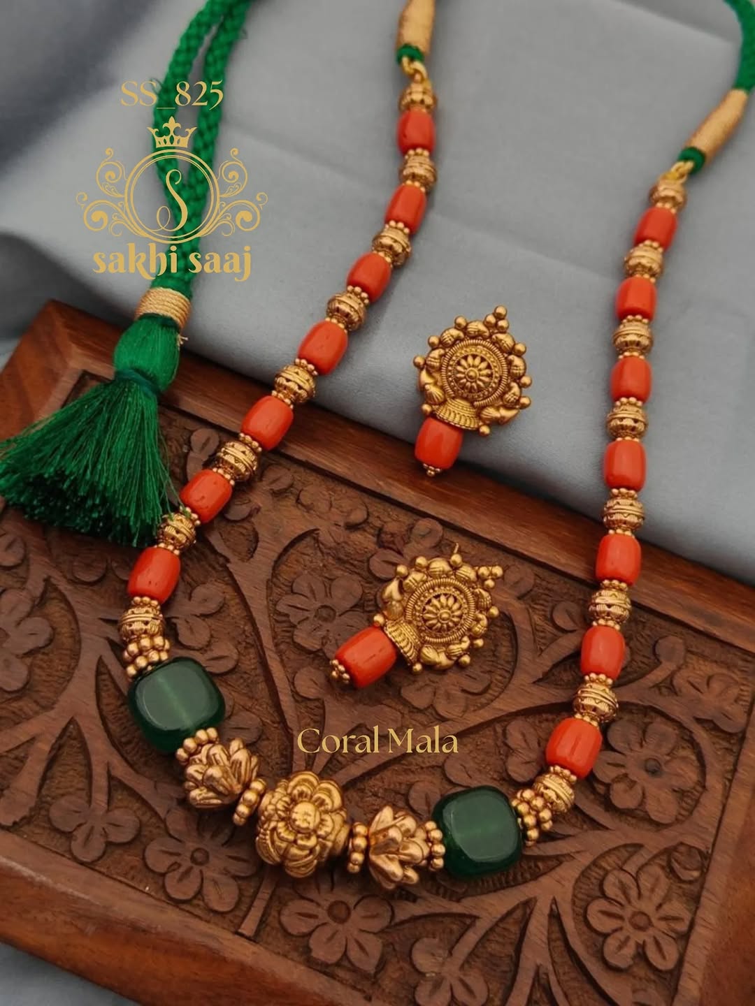 Coral Necklace Set From 'Sakhisaaj Jewellery'
