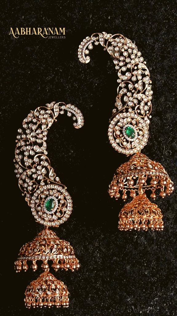 Diamond Earcuffs From 'Aabharanam Jewellers'