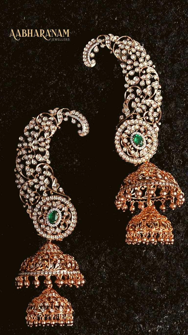 Diamond Earcuffs From 'Aabharanam Jewellers'