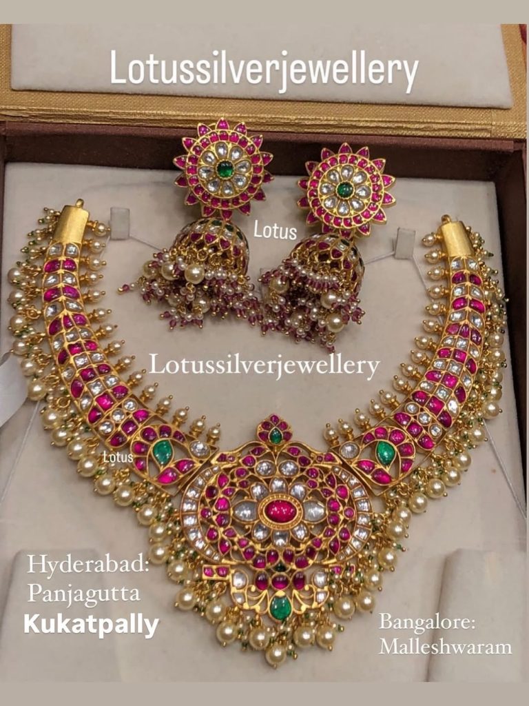Gold Plated Jadau Kundan Necklace From 'Antique Lotus'