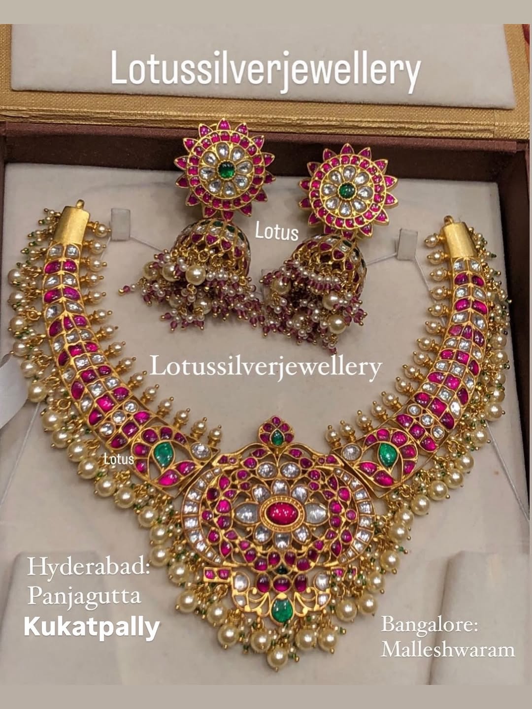 Gold Plated Jadau Kundan Necklace From 'Antique Lotus'