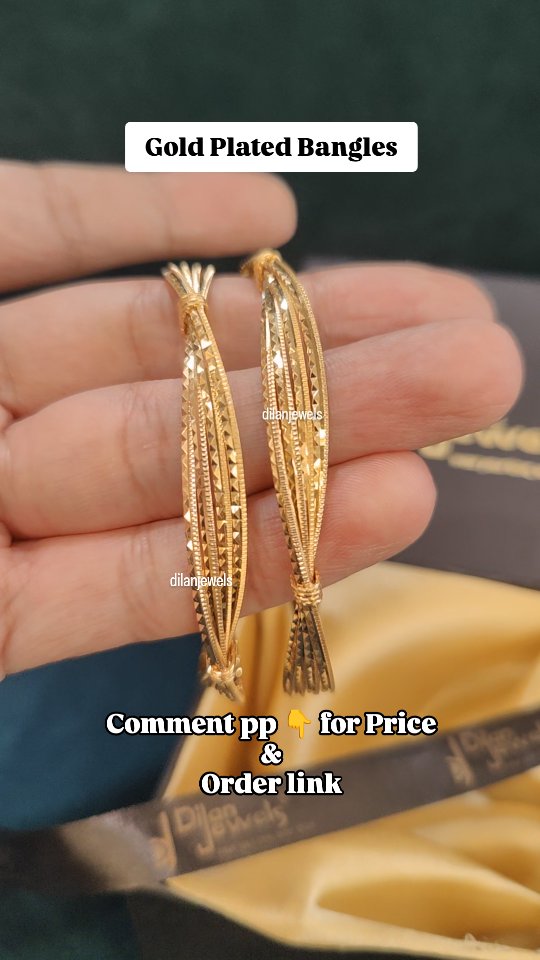 Gold Plated Swirl Daily Wear Bangles From 'Dilan Jewels'