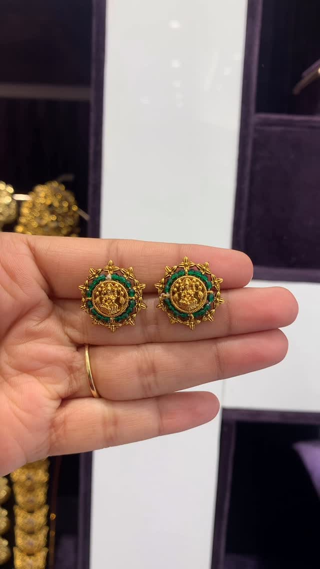Imitataion Temple Ear Studs From 'Sujatha Gold Coverings'
