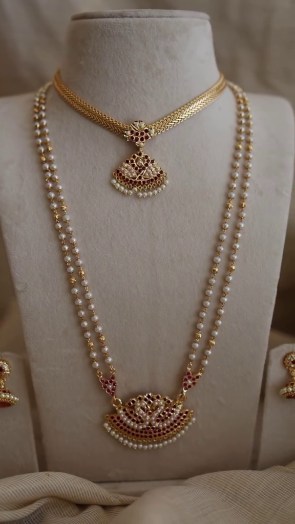 Imitation Attigai and Pearl Jewellery Set From 'Vrddhiuk'