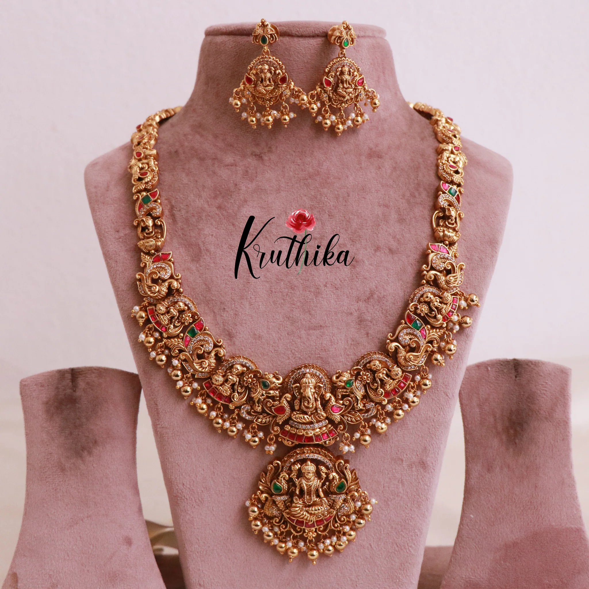 Imitation Temple Long Necklace From 'Kruthika Jewellery'